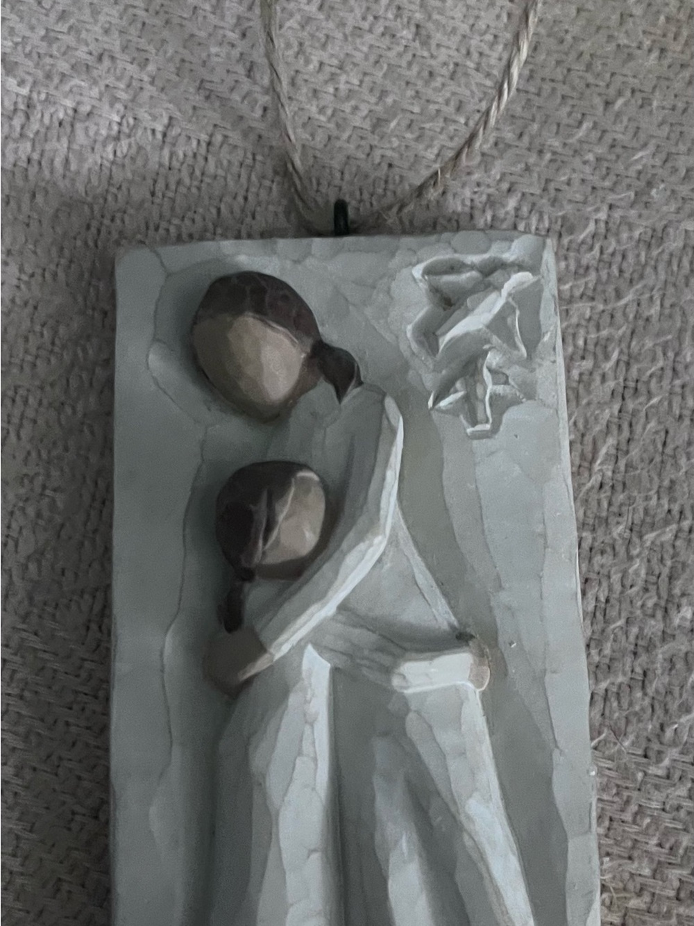 Willow Tree Heartfelt Embrace Plaque - White and Brown